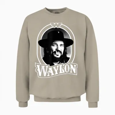 Waylon Jennings Official Product - Waylon 79 Unisex Sweatshirt - Sand