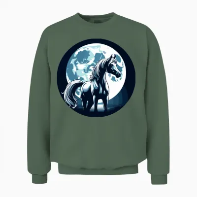 Arabian Horse Art Unisex Sweatshirt - Military Green