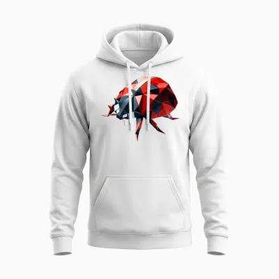Origami Art Ladybug Insects Ladybugs Unisex Hoodie - White