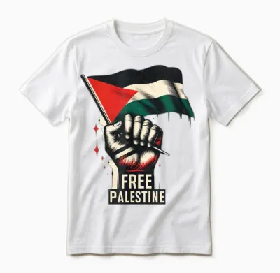Free Palestine, Palestine, Gaza, Palestinian Pride Gift T-Shirt, Black, S Unisex T-Shirt - White