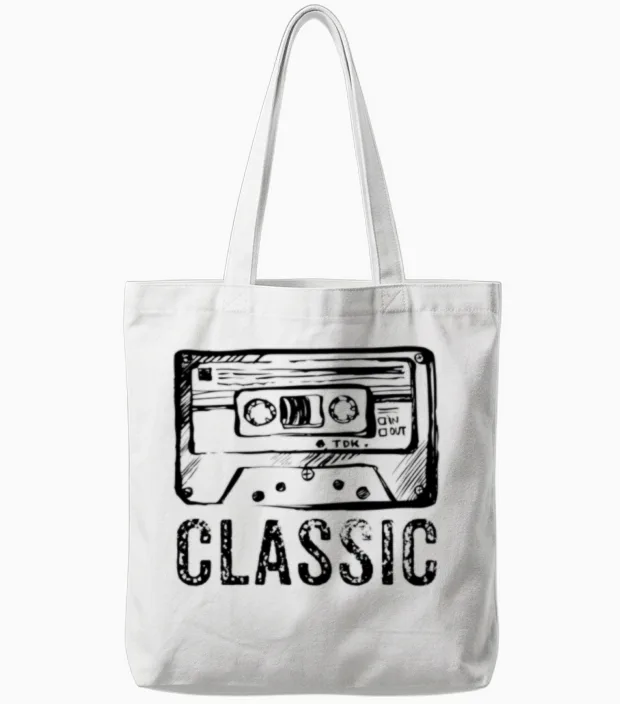Retro Tote Bags in White