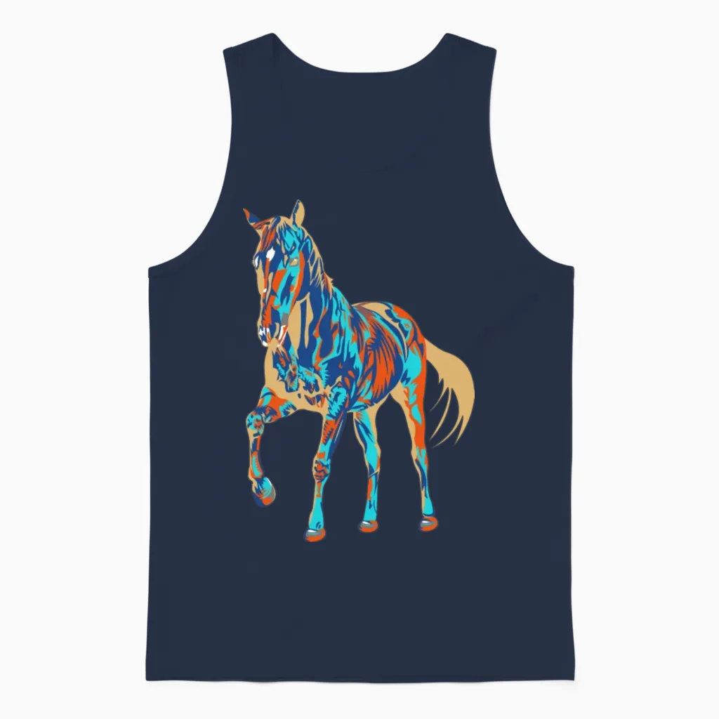 Horse - Lovers Unisex Tank Top in Navy