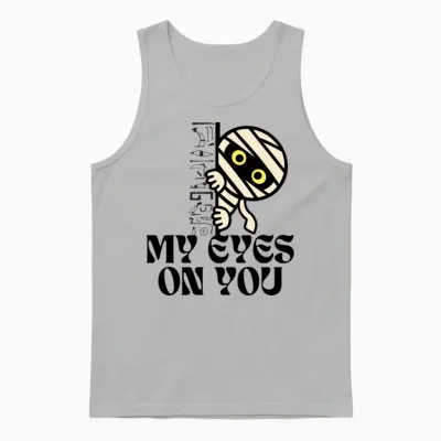 Cute Egyptian Mummy Peekaboo Unisex Tank Top - Ash