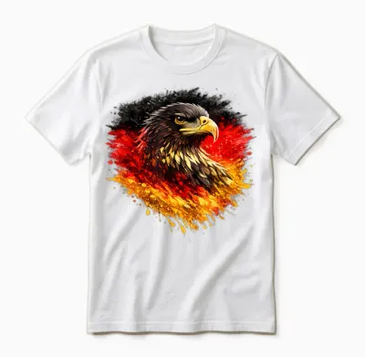 Deutscher Adler Heimatliebe Schwarz Rot Gold Deutschland Unisex T-Shirt - White