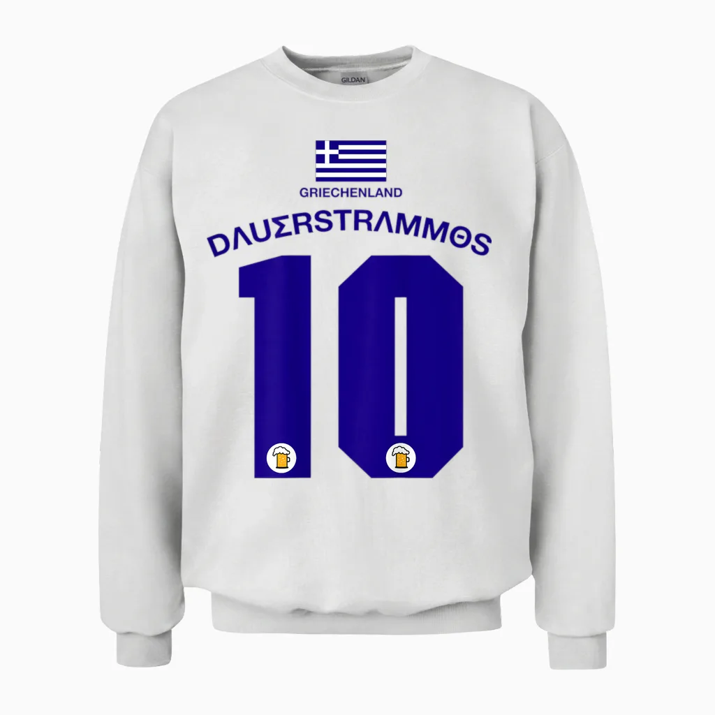 Griechenland Party Trikot Malle Party-Urlaub Unisex Sweatshirt in White