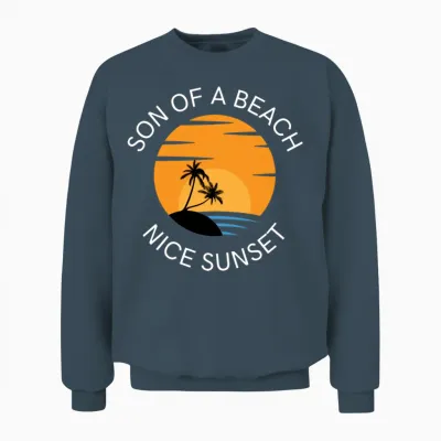 Black Yellow Blue White Simple Beach Unisex Sweatshirt - Dark Heather