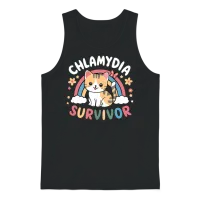 Chlamydia Survivor Inappropriate Adult Humor Unisex Tank Top - Black – 1