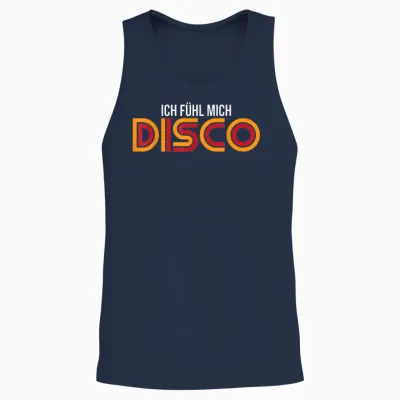 I Feel Me Disco T-Shirt, Black Unisex Tank Top - Navy