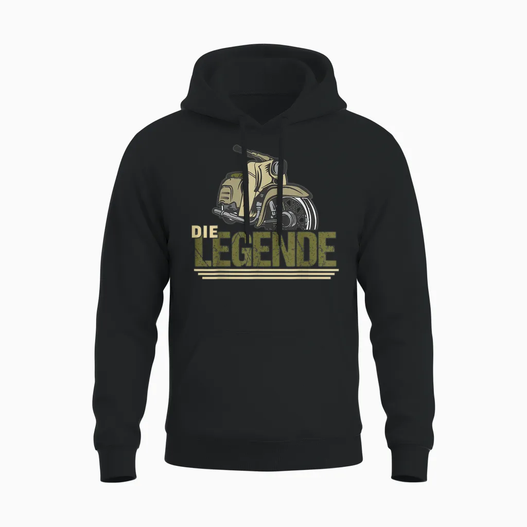 Die Legende Ddr Schwalbe Kr51 Simson Mofa Moped Unisex Hoodie in Black
