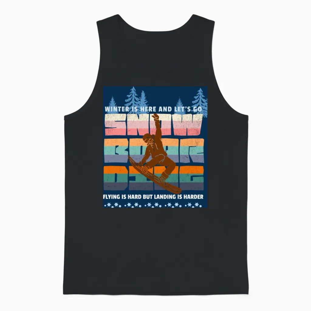 Retro Snowboarding T- Unisex Tank Top - Black