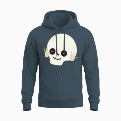 No Thanks Funny Halloween Unisex Hoodie - Dark Heather
