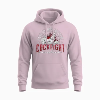 Cock Anxiety and Caffeine Are Roosters Cock Lover Unisex Hoodie - Light Pink