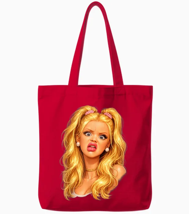 Lustiges Meme Gesicht Doll Face Sarkasmus Design Mit Love Tote Bags in Red