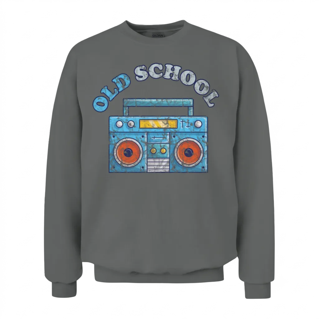 Old School Ghettoblaster Retro Unisex Sweatshirt - Graphite Heather
