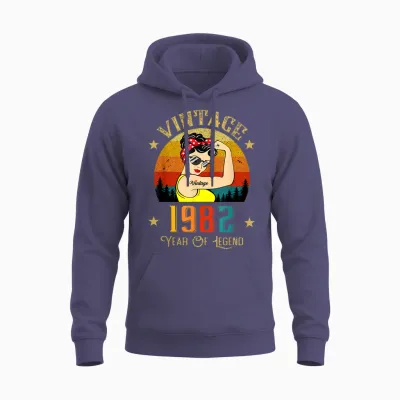 Vintage 1982 Geburtstag Frauen 44 Jahre Alt Lustig Vintage 1982 Unisex Hoodie - Heather Sport Dark Navy