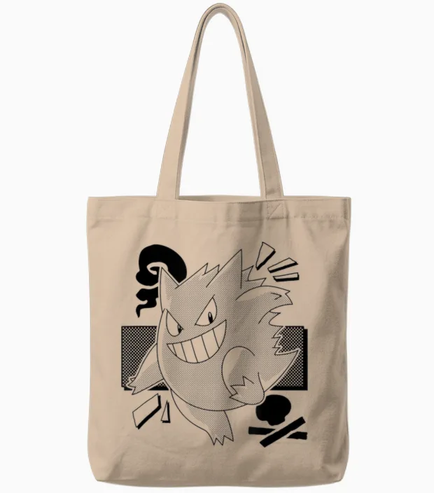 Pokémon - Gengar Manga Tote Bags in Natural