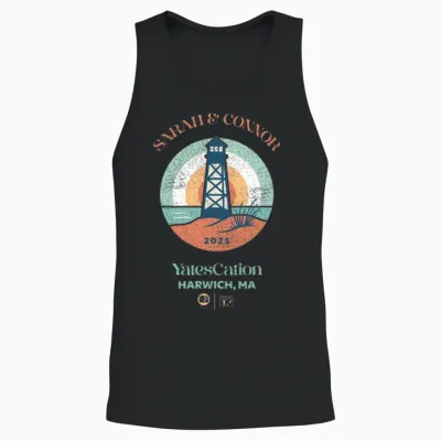 Sarah & Connor - Yatescation 2025 - Lighthouse Unisex Tank Top - Black