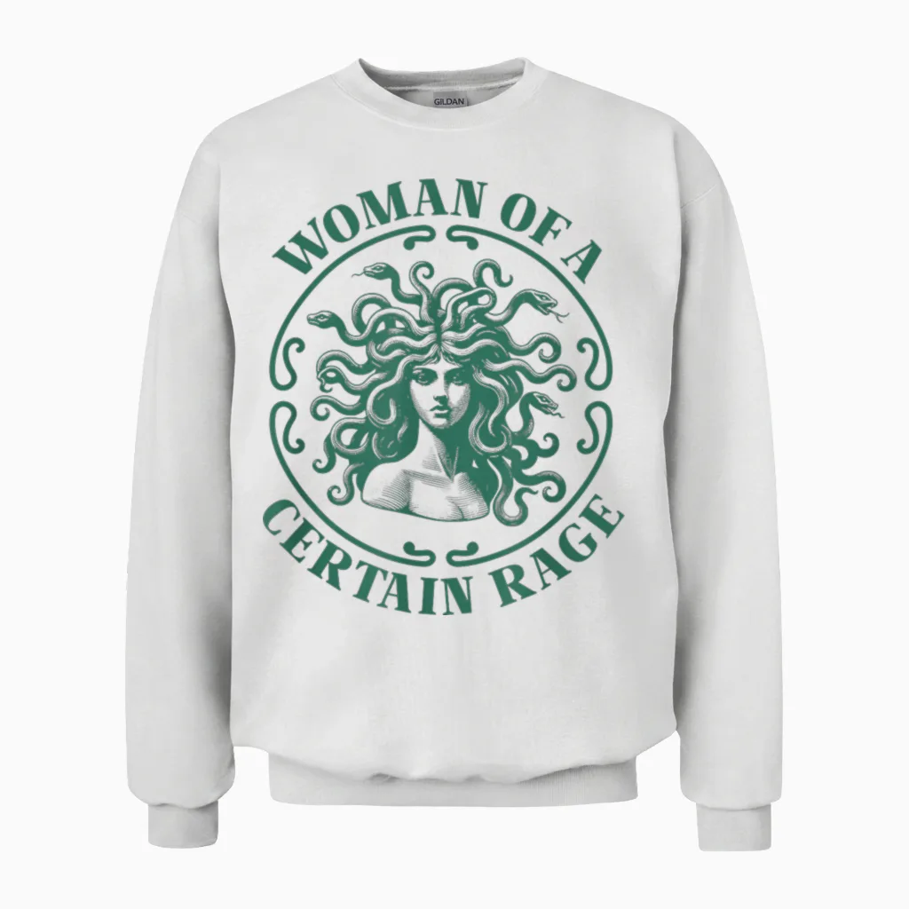 Die Frau Einer Gewissen Wut Medusa Unisex Sweatshirt in White