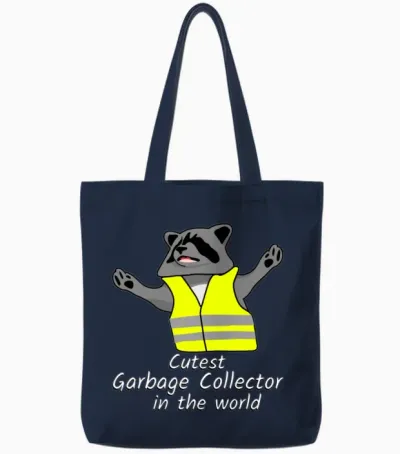 Raccoon Raccoon Garbage Man Tote Bags - Navy