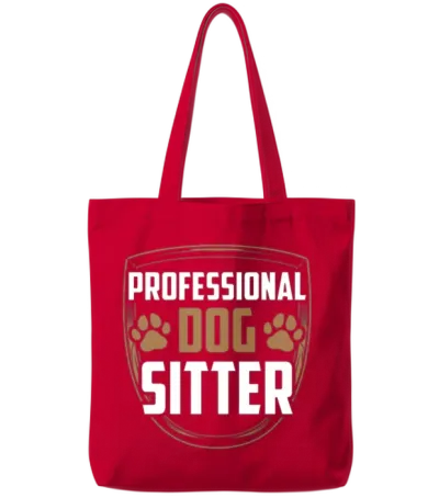 Professional Dog Sitter Puppy Dog Sitting Dogs Tote Bags - Red