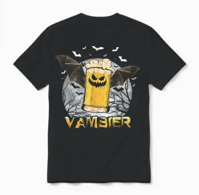 Vambier Funny Saying Happy Halloween Bat T-Shirt, Black Unisex T-Shirt - Black