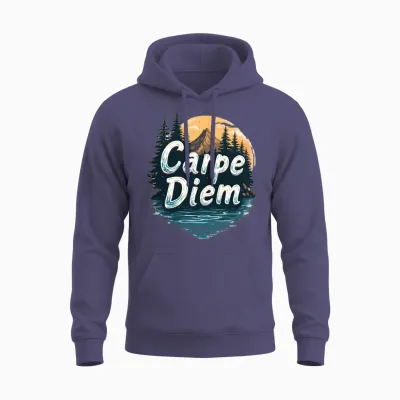 Carpe Diem Adventure Awaits Unisex Hoodie - Heather Sport Dark Navy