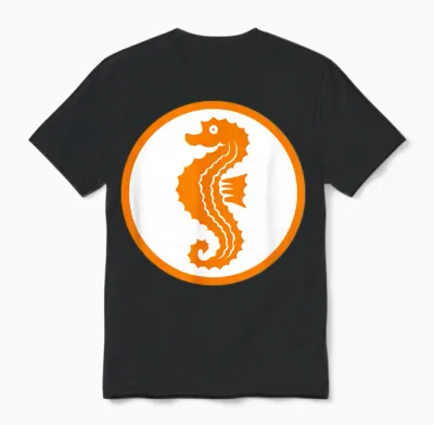 Seahorse Swimming Badge Early Swimmer Retro Swimming T-Shirt, White Unisex T-Shirt - Black