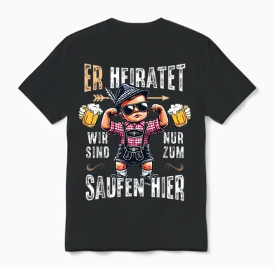 Junggesellenabschied Männer Jga T-Shirt Polterabend Poltern Unisex T-Shirt - Black