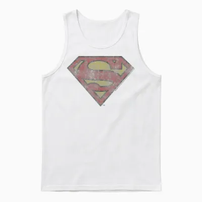 Dc Comics Superman Vintage Shield Unisex Tank Top - White