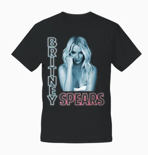 Britney Spears Neon Light Iconic Y2k Pop Unisex T-Shirt - Black