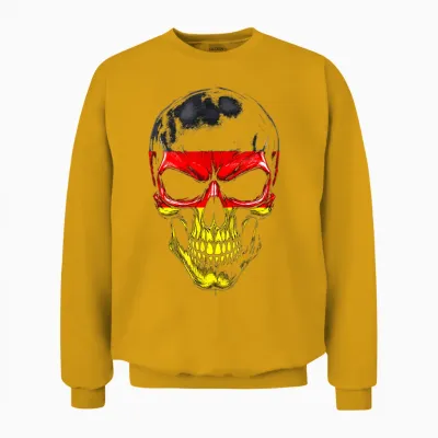 Totenköpfe Deutschland Flagge Halloween Herren Damen Unisex Sweatshirt - Gold