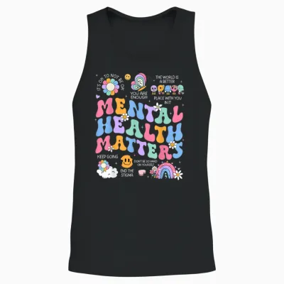 Mental Health Matters Human Brain Illness Awareness Unisex Tank Top - Black