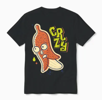 Funny Crazy Bananas Unisex T-Shirt - Black