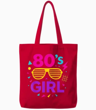 Lunettes De Soleil Rétro Pour Fille Des Années 80 Avec Style Années 80 Tote Bags - Red