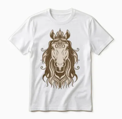 Horse Head Design Unisex T-Shirt - White