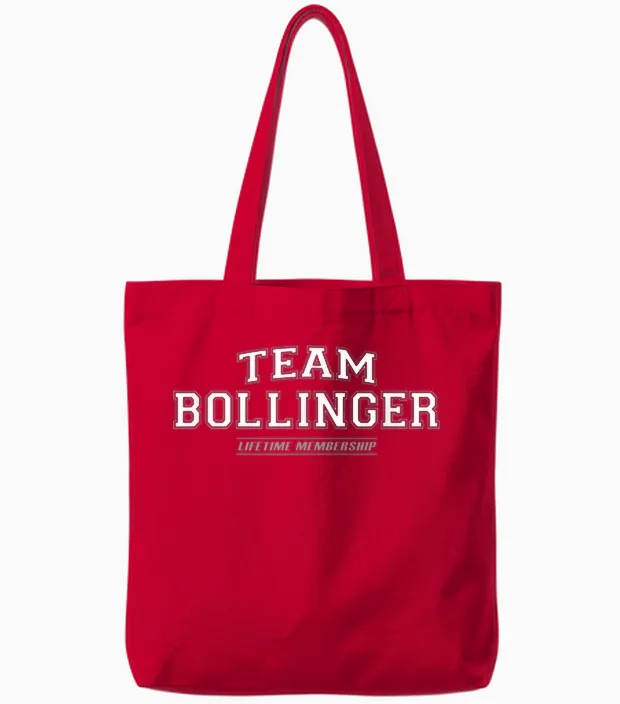 Team Bollinger | Stolzer Familienname, Nachname Geschenk Tote Bags in Red