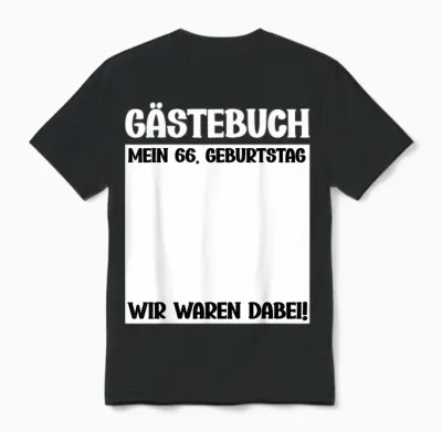 66. Geburtstag 66 Jahre Alt Gästebuch Geburtstagsfeier Unisex T-Shirt - Black