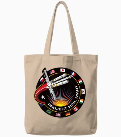 Project Hail Mary Spaceship Mission Badge Tote Bags - Natural