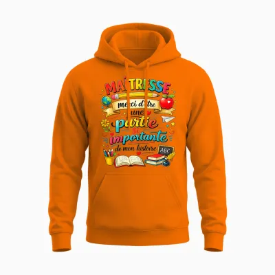 Teacher Gift School End Year Thank You Teacher Original Unisex Hoodie - Safety Orange