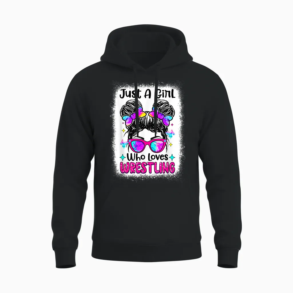 Just a Girl Who Loves Wrestling - Wrestler Girl & Women Unisex Hoodie in Black