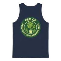 Ceo of Rescuing Dying Houseplants | Plant Love Unisex Tank Top - Navy – 1