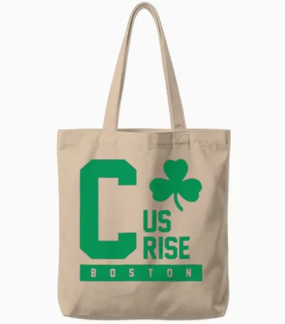 C Us Rise Boston Clover Basketball Fan Tote Bags - Natural