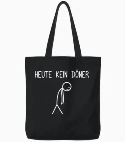 Heute Kein Döner Dönerspieß Dönerliebhaber Döner Tote Bags - Black