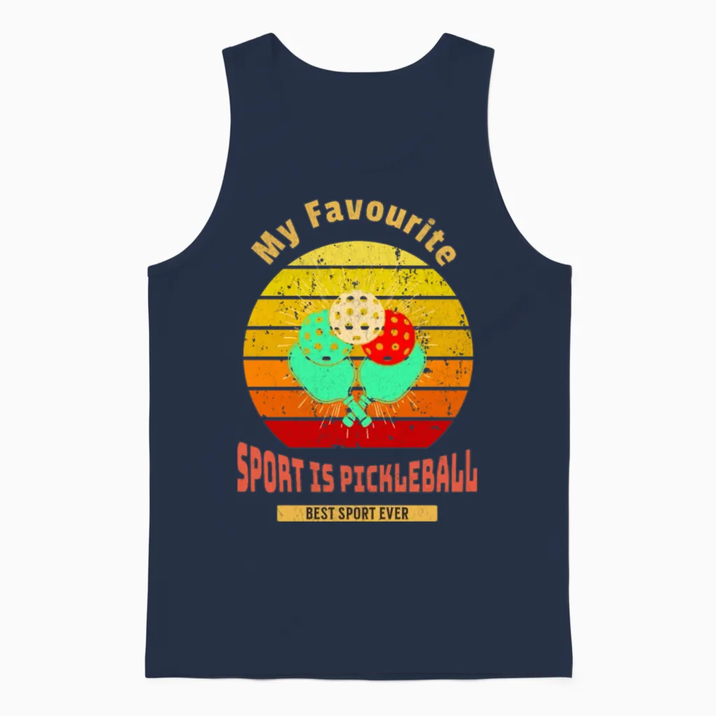 Funny Pickleball Unisex Tank Top in Navy