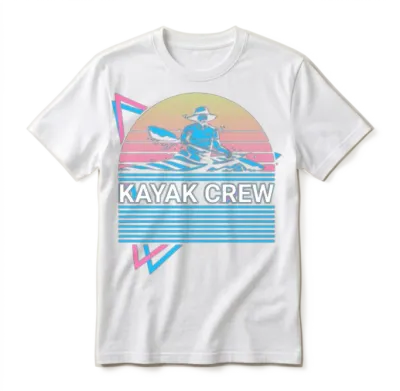 Kayak Kayaking Retro Unisex T-Shirt - White