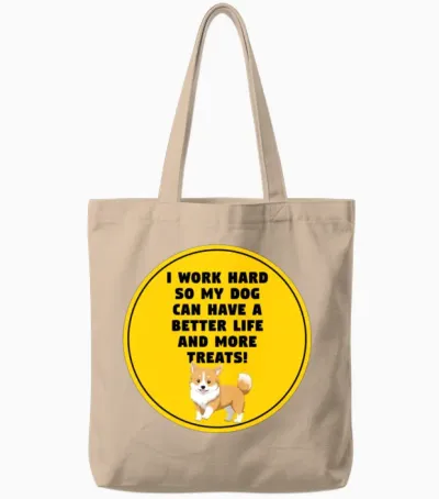 Funny Dog Slogan's Tote Bags - Natural