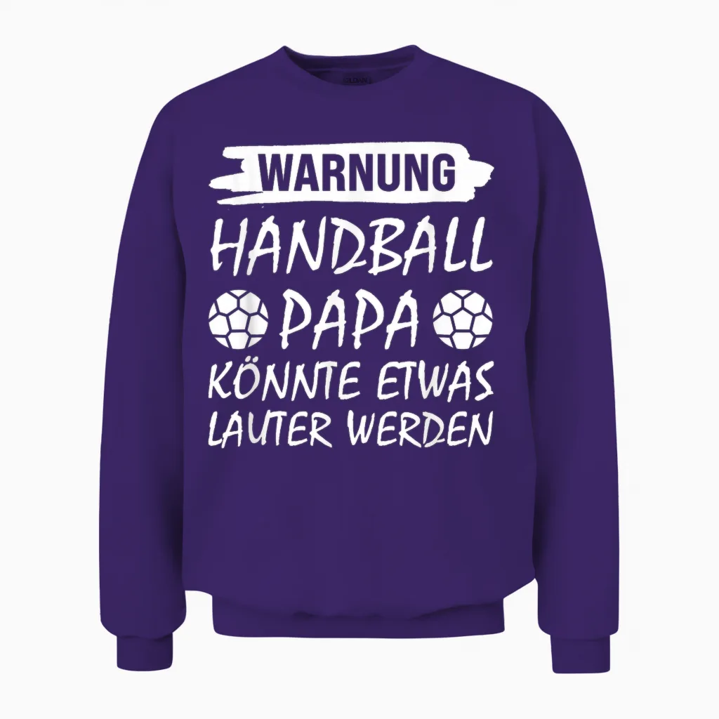 Warnung Handball Papa Handball Papa Unisex Sweatshirt in Purple