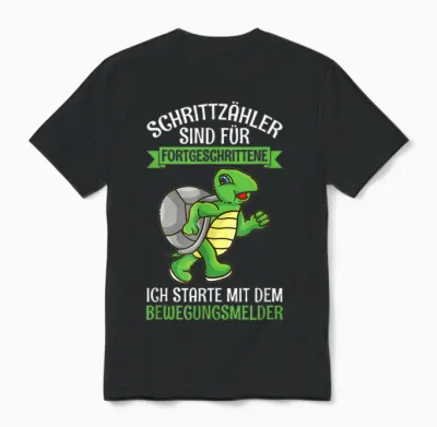 Schrittzähler Sind Für Fortgeschrittene Schildkröte Joggen Unisex T-Shirt - Black