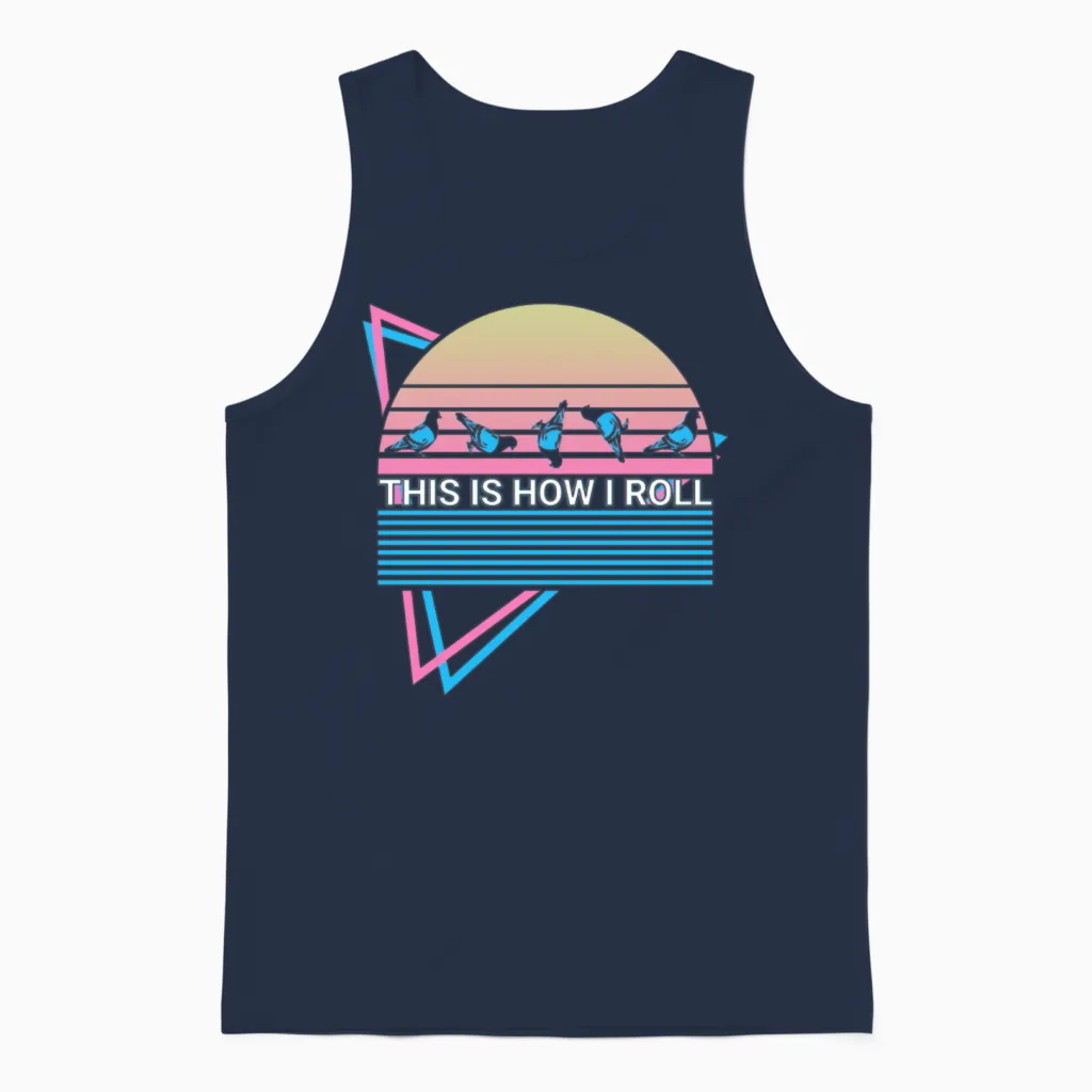 Pigeon Retro Unisex Tank Top in Navy
