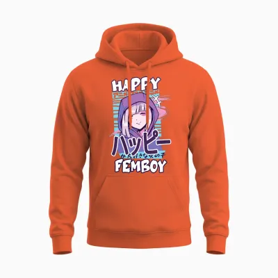 Happy Femboy Anime Femboy Set – Cute Gift – Sissy Unisex Hoodie - Orange